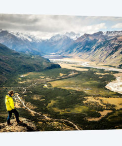 A Lone Trekker Near The Summit Of Cerro Rosado, Above El Chaltén, Patagonia, Argentina