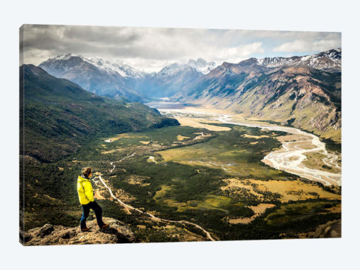 A Lone Trekker Near The Summit Of Cerro Rosado, Above El Chaltén, Patagonia, Argentina
