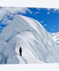Last Obstacle Before The Summit, Nevado Chopicalqui, Cordillera Blanca, Andes, Yungay Province, Ancash Region, Peru