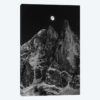 Moonrise Over Aiguille des Drus, Chamonix, Haute-Savoie, Auvergne-Rhone-Alpes, France