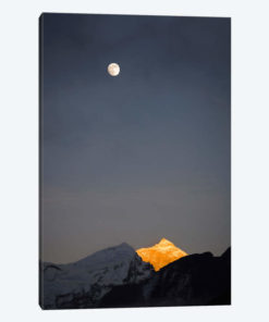 Moonrise Over Makalu, Mahalangur Himal, Himalaya Mountain Range, Khumbu, Nepal