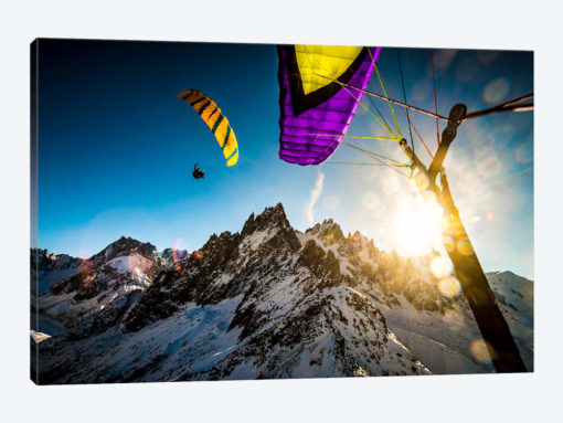 Sunset Flight, Vallee Blanche, Chamonix, Haute-Savoie, Auvergne-Rhone-Alpes, France