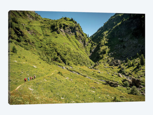 A Group Of Trekkers Near Col d'Anterne, Passy, Haute Savoie, France