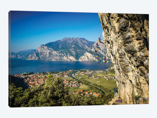 Action Sequence Of A Climbing Fall Above Arco, Trentino, Italy