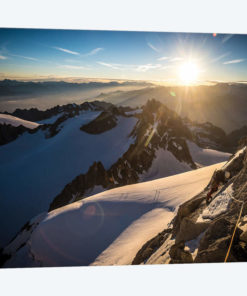 A Climber On Arête Forbes, Aiguille du Chardonnet, Chamonix, France