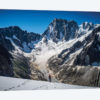 A Climber On Glacier du Moine, With Grandes Jorasses In The Background, Chamonix, France