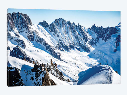 Two Climbers On Midi-Plan Ridge, Chamonix, France