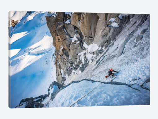 A Climber On The North Face Of Tour Ronde, Chamonix, France - I