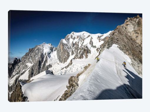 A Climber On The East Face Of Tour Ronde, Chamonix, France