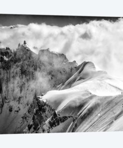 A Skier On The Midi-Plan Ridge, Chamonix, France