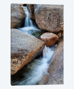USA, New Hampshire, White Mountains, Lucy Brook flows past granite rock II