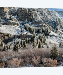 USA, Utah, Provo, Panoramic view of late afternoon light in Provo Canyon