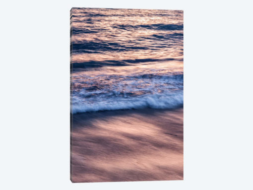 USA, California, La Jolla, Sunset color reflected in waves at Windansea Beach