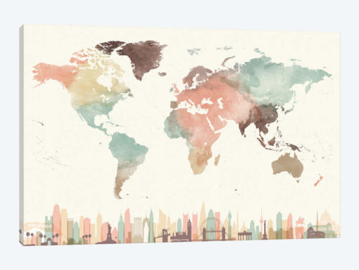 World Map Cities I