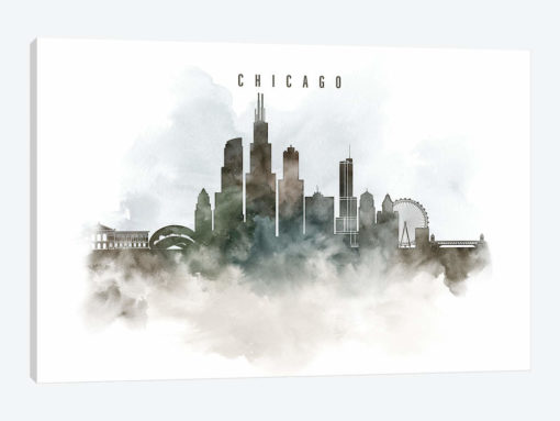 Chicago Watercolor Cityscape I