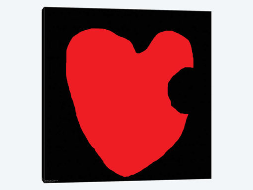 Red Heart On Black