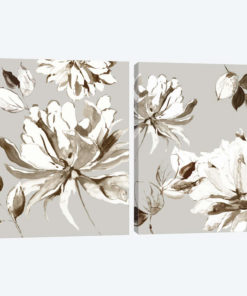 Botanical Gray Diptych