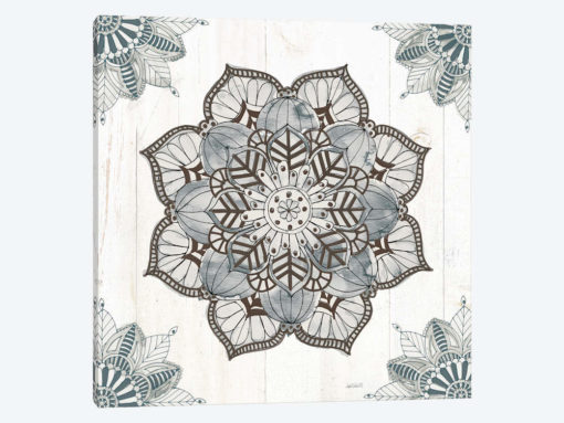 Mandala Morning V In Blue And Gray