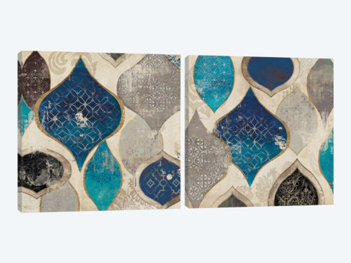 Blue Motif Diptych