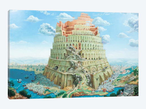 Tower Of Babel In Blue Tones