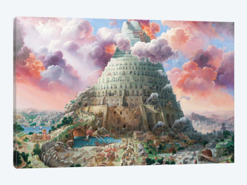 Tower Of Babel In Red Tones