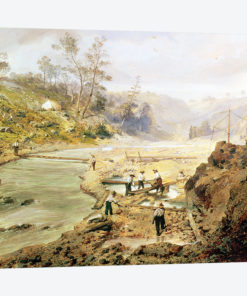 Fortyniners' washing gold from the Calaveres River, California, 1858