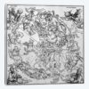 Map of the Northern Sky with representations of the constellations, decorated