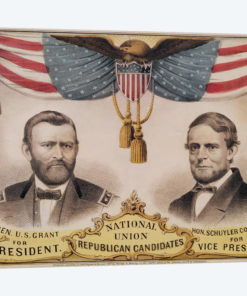 Electoral poster for the U.S.A. Presidential election of 1868 depicting Ulysses S. Grant and Schuyler Colfax, 1868