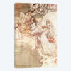 Illustration for a Fairy Tale, Fairy Queen Covering a Child with Blossom