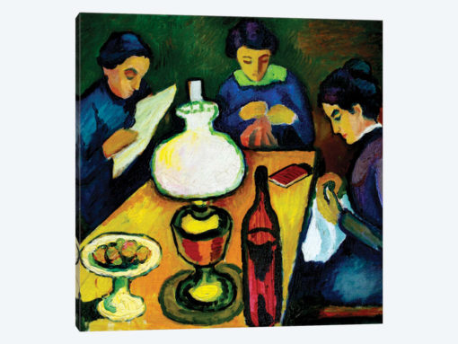 Three Women at the Table by the Lamp, 1912