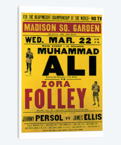 Poster advertising the fight between Muhammad Ali and Zora Folley, Madison Square Garden, 22nd March, 1967