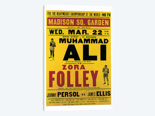 Poster advertising the fight between Muhammad Ali and Zora Folley, Madison Square Garden, 22nd March, 1967