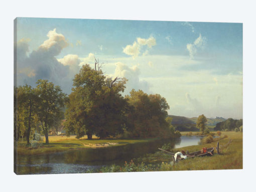 A river landscape, Westphalia, 1855
