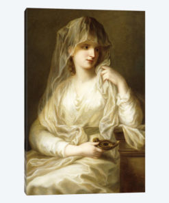 Tuccia, The Vestial Virgin, Three Quarter Length, Holding A Lamp