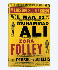 Poster advertising the fight between Muhammad Ali and Zora Folley, Madison Square Garden, 22nd March, 1967