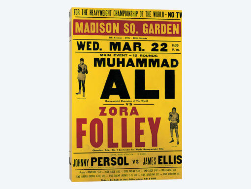 Poster advertising the fight between Muhammad Ali and Zora Folley, Madison Square Garden, 22nd March, 1967
