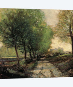 Tree-lined avenue in a small town, 1865-1867