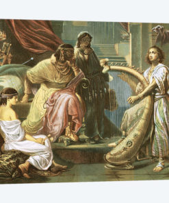 David playing the harp for Saul