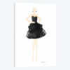 Fashion Illustration Model in Black Dress