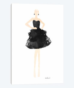 Fashion Illustration Model in Black Dress