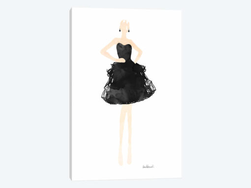 Fashion Illustration Model in Black Dress