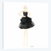 Fashion Illustration Model In Black Dress, Square
