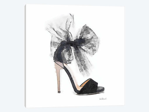 Fashion Shoe In Black Sheer, Square