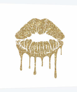 Gold Kiss Mark Drips, Square