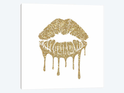 Gold Kiss Mark Drips, Square