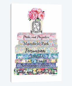 Austen Flower Books With Candle & Pink Peony