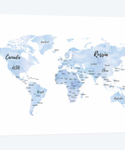 Blue World Map With Countries
