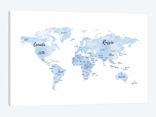 Blue World Map With Countries