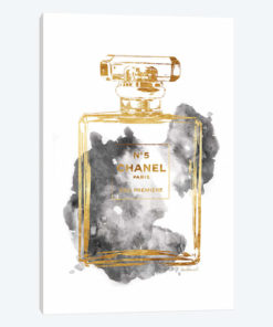 Perfume Bottle, Gold & Grey