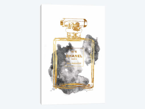 Perfume Bottle, Gold & Grey